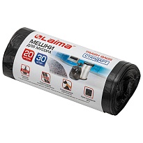 Мешки для мусора 20 л, черные, в рулоне 30 шт., ПНД, 8 мкм, 500х450 мм, LAIMA, 601376 в Иваново