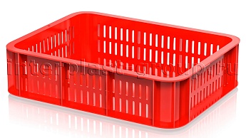 Ящик (лоток) кондитерский перфорированные стенки сплошное дно красный в Иваново Ящик (лоток) кондитерский перфорированные стенки сплошное дно красный в Иваново