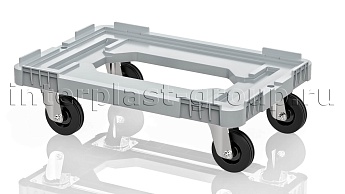 Тележка пластиковая с отверстием без тормозов усиленная серая в Иваново Тележка пластиковая с отверстием без тормозов усиленная серая в Иваново