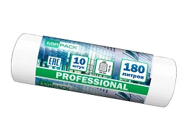 Мешки для мусора 180 л, прозрачные, в рулоне 10 шт., ПВД, 30 мкм, 1100х930 мм, PROFESSIONAL, 180104408 в Иваново