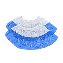 Бахилы бело-синие 1000 шт (500 пар), 48 мкм, двойная подошва, с одной резинкой, Эконом+ в Иваново