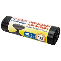Мешки для мусора 160 л, черные, в рулоне 10 шт., ПВД, 30 мкм, 1200х900 мм, LAIMA ULTRA, 607694 в Иваново