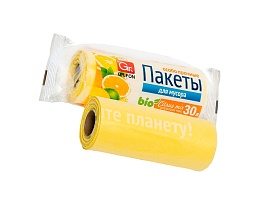 Мешки для мусора 35 л, ароматизированные, желтые, в рулоне 20 шт., ПНД, 12 мкм, 560х530 мм, GRIFON Цитрусовый Микс, 100-033 в Иваново