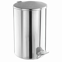 Ведро для мусора с педалью, усиленное, Титан, 20 л, кольцо под мешок, нержавеющая сталь, хром в Иваново