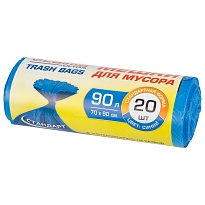 Мешки для мусора 90 л, синие, в рулоне 20 шт., ПНД, 14 мкм, 900х700 мм, LAIMA ULTRA, 607693 в Иваново Мешки для мусора 90 л, синие, в рулоне 20 шт., ПНД, 14 мкм, 900х700 мм, LAIMA ULTRA, 607693 в Иваново