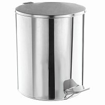 Ведро для мусора с педалью, усиленное, ТИТАН, 7 л, кольцо под мешок, нержавеющая сталь, хром в Иваново