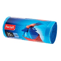 Мешки для мусора 35 л, с ушками, синие, в рулоне 30 шт., ПНД, 10,5 мкм, 640х500 мм, PACLAN Multitop, 600819 в Иваново