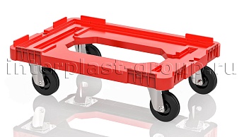 Тележка пластиковая с отверстием без тормозов красная в Иваново