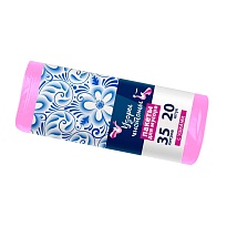 Мешки для мусора 35 л, с ушками, розовые, в рулоне 20 шт., ПНД, 12 мкм, 655х500 мм, Узоры Чистоты, МУ3469 (МСУ-35роз) в Иваново