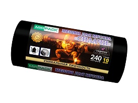 Мешки для мусора 240 л, ароматизированные, черные, в рулоне 10 шт., ПВД 40 мкм, 1500х1100 мм, СИЛАЧИ, sil24011110 в Иваново