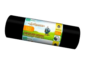 Мешки для мусора 180 л, ароматизированные, черные, в рулоне 10 шт., ПВД, 100 мкм, 1100х930 мм, Добрыня, Dob18010black в Иваново