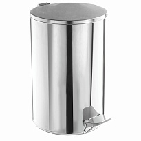 Ведро для мусора с педалью, усиленное, ТИТАН, 10 л, кольцо под мешок, нержавеющая сталь, хром в Иваново